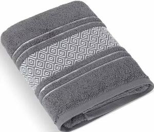 Froté ručník Mozaika 550 g/m2 - tmavě šedá (rozměr: 50 x 100 cm)
