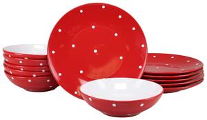 JÍDELNÍ SOUPRAVA Polka Dots Rot 12dílné Creatable - Online Only nádobí, Online Only