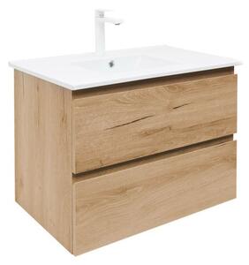 Koupelnová skříňka 2 zásuvková s umyvadlem SAT B-Way 79x50x45 cm dub mat BWAY280OAKU4B2