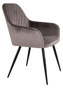 House Nordic Jídelní židle ze sametu, houbová s černými nohami, HN1208 (Světle hnědá)
