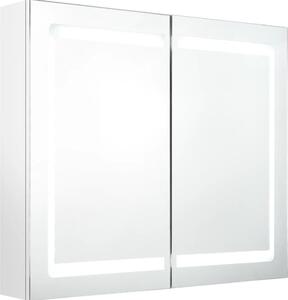 LED koupelnová skříňka se zrcadlem zářivě bílá 80 x 12 x 68 cm