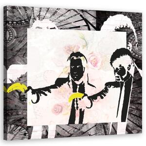 Obraz na plátně, Banksy Pulp Fiction - 40x40 cm