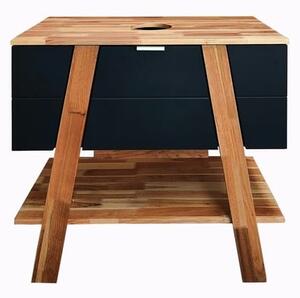 Koupelnová skříňka pod umyvadlo na desku Naturel Home 80x73x46 cm ořech/černá mat HOMEUMDC