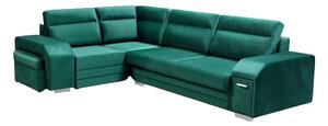 Rohová sedací souprava Alfredo (zelená) (L). Akce -20%