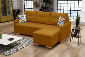 Rohová sedací souprava Xuan (hořčicová) (P). Akce -20%