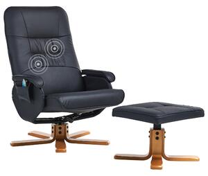Masážní křeslo RELAXPRO s podnožkou Umělá kůže Černá