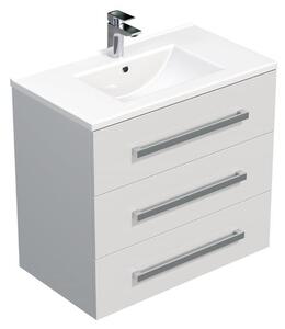 Koupelnová skříňka s umyvadlem SAT Cube Way 80x76,5x46 cm bílá lesk CUBE46803BIMOD