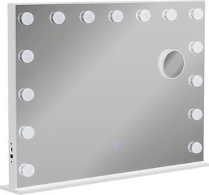Zrcadlo toaletního stolku Vicco Greta Bílá 58 x 47 cm s osvětlením LED, Model 51271