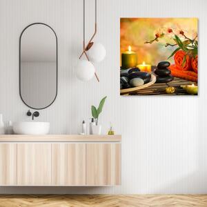 Obraz na plátně, Lázně sestavy zen kamenů - 30x30 cm