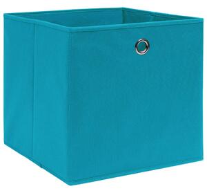 Úložné boxy 10 ks bledě modré 32 x 32 x 32 cm textil