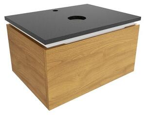 Koupelnová skříňka s žulovou krycí deskou SAT Feel 60x30x46 cm medový dub mat SATFEEL60DMZ