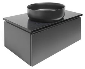 Koupelnová skříňka s kamennou deskou SAT Feel 80x30x46 cm antracit mat SATFEEL80ANTTK