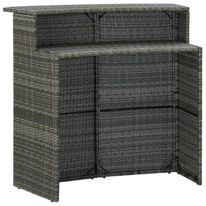 Zahradní barový stůl šedý 120 x 55 x 110 cm polyratan