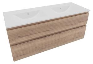 Koupelnová skříňka s umyvadlem Naturel Savona 118x53x44,8 cm dub Halifax mat SAVONA2120DH