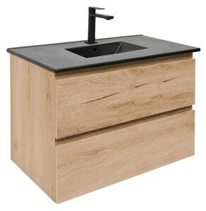 Koupelnová skříňka 2 zásuvková s umyvadlem SAT B-Way 79x50x45 cm dub mat BWAY280OAKU4B2B