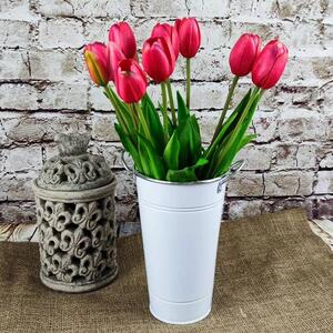 Umělé tulipány gumové (latexové) sytě růžové, 39 cm- svazek 5 ks
