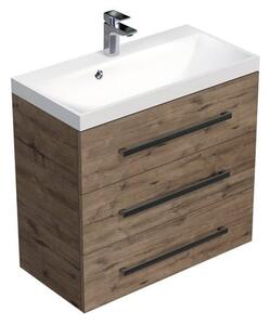 Koupelnová skříňka s umyvadlem SAT Cube Way 80x76,5x40 cm dub wellington CUBE2803DW