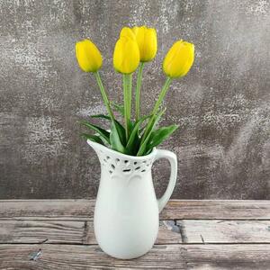 Umělé tulipány gumové žluté, 39 cm- svazek 5 ks