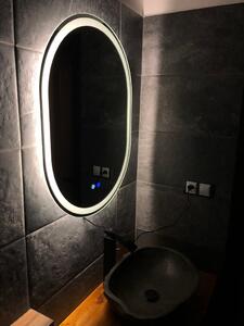LED zrcadlo Artemis, 60 x 80 cm, s odmlžováním a se 3-druhy světla s nastavitelnou citlivostí každého světla