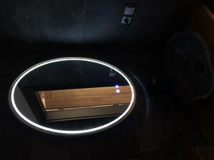 LED zrcadlo Hefaistos, 60 x 80 cm, s odmlžováním a se 3-druhy světla s nastavitelnou citlivostí každého světla