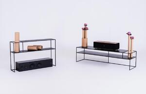 Nordic Design Černý kovový TV stolek Alonso 170 x 45 cm, pravý
