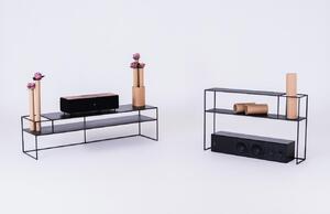 Nordic Design Černý kovový TV stolek Alonso 170 x 45 cm, levý