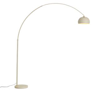 Moderní oblouková lampa béžová s mramorovým podstavcem - XXL
