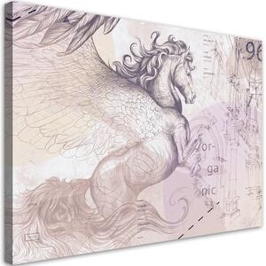 Obraz na plátně, Abstrakce okřídlené Pegasus - 90x60 cm