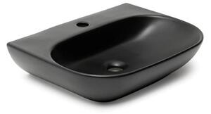 Umyvadlo SAT Brevis 50x38,5 cm bez přepadu černé SATBRE5038RBKM