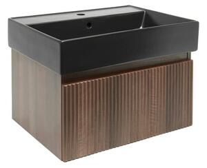 Koupelnová skříňka s umyvadlem SAT Evolution 58x30x44,8 cm ořech mat SATEVO60NAU2B
