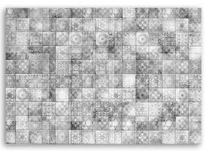 Obraz na plátně, Orientální mozaika na šedých dlaždicích - 90x60 cm