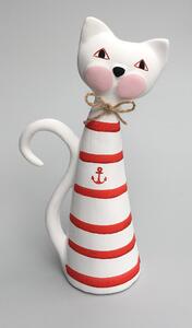 Kočka střední - červené proužky Keramika Andreas