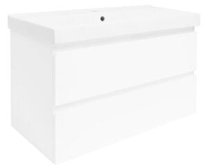 Koupelnová skříňka s umyvadlem SAT B-Way 99x50x45 cm bílá lesk BWAY2100WU1BI
