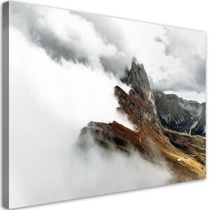 Obraz na plátně, Vrchol hory v oblacích - 120x80 cm