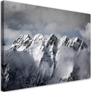 Obraz na plátně, Vrchol hory v zimě - 120x80 cm