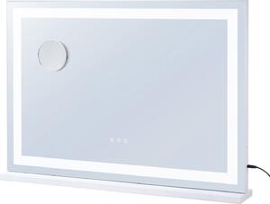 SucceBuy Velké kosmetické zrcadlo s osvětlením od - 31,5 x 21,7 palce, bílé. Tři barevné režimy, 5násobné zvětšení, připojení USB, Smart Touch. Možnost montáže na stůl nebo na stěnu. Ideální pro nanášení make-upu