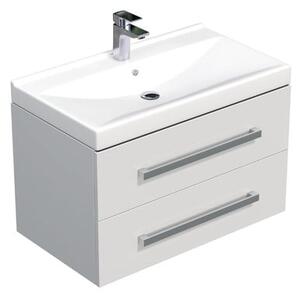 Koupelnová skříňka s umyvadlem SAT Cube Way 80x53x46 cm bílá lesk CUBE46802BIVER