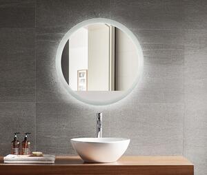 LED zrcadlo Honore, průměr 60 cm, s odmlžováním a se 3-druhy světla s nastavitelnou citlivostí každého světla