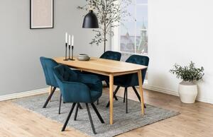 Scandi Tmavě modrá sametová jídelní židle Thalia