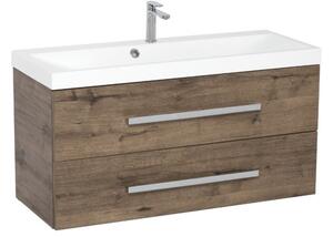 Koupelnová skříňka s umyvadlem SAT Cube Way 100x40 cm dub wellington CUBE2100ZDW