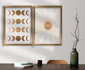 Plakát v rámu 38x53 cm Moon & Sun – Wallity
