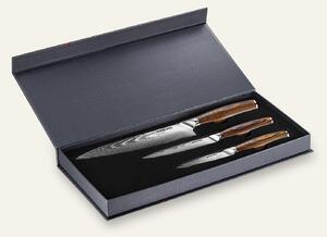 Sada kuchyňských nožů Seburo SUBAJA Damascus 3ks (šéfkuchařský nůž 200mm, univerzální nůž 130mm, nůž na ovoce a zeleninu 95mm)