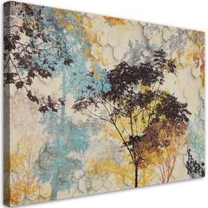 Obraz na plátně, Podzimní stromy - 120x80 cm