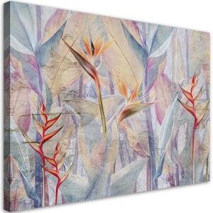 Obraz na plátně, Pastelové rostliny - 100x70 cm