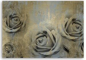 Obraz na plátně, Zlaté růže - 90x60 cm