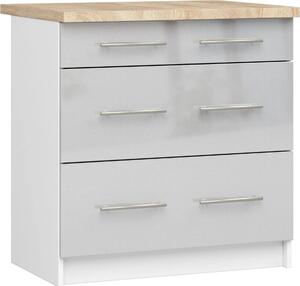 AKORD Furniture Factory KS0POLIBIAMETPOL3S015, Bílá, 16 mm, 3 zásuvka/zásuvek, 460 mm, 800 mm, 850 mm