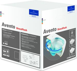 Villeroy & Boch Avento Combi-Pack Závěsné WC s hlubokým splachováním, bez okraje + WC sedátko, bílé CP, 1 ks
