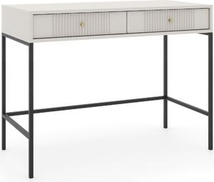 Kosmetický stolek: dvě zásuvky, barva kašmíru, černé nohy, výška 79 cm