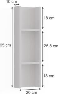 Příborník Vicco Sherry Bílá 20 x 65 cm se 3 úložnými přihrádkami, Model 56568