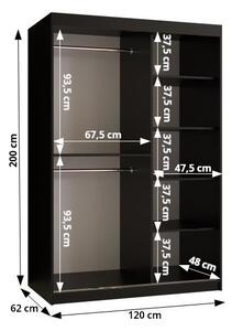 Šatní skříň Abi Parkiet Barva korpusu: Černá, Rozměry: 150 cm, Dveře: Parkiet - parkety + černá